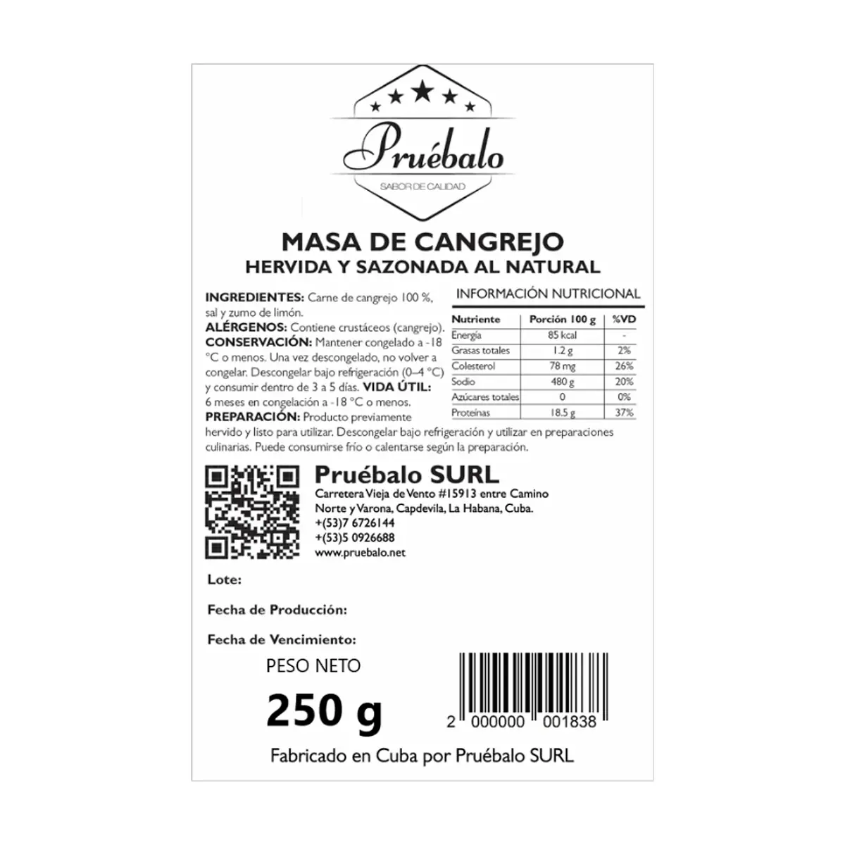 Masa de cangrejo hervida y sazonada al natural Pruébalo (250 g / 8.81 oz) - Thumbnail 3