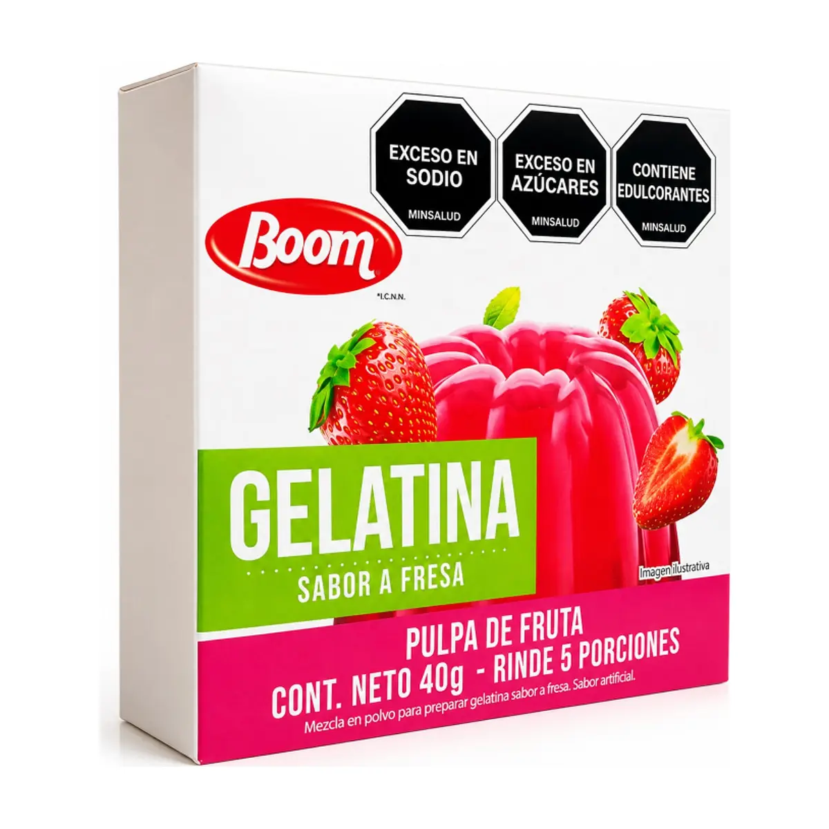 Gelatina sabor fresa Boom (40 g / 1.4 oz)