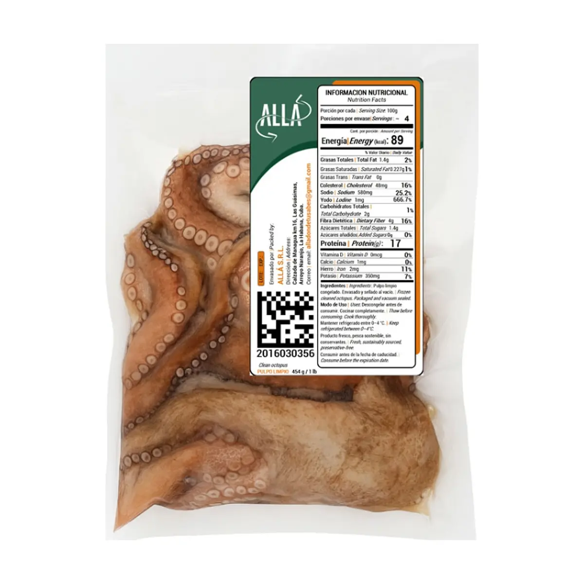 Pulpo limpio ALLÁ (454 g / 1 lb) - Thumbnail 3