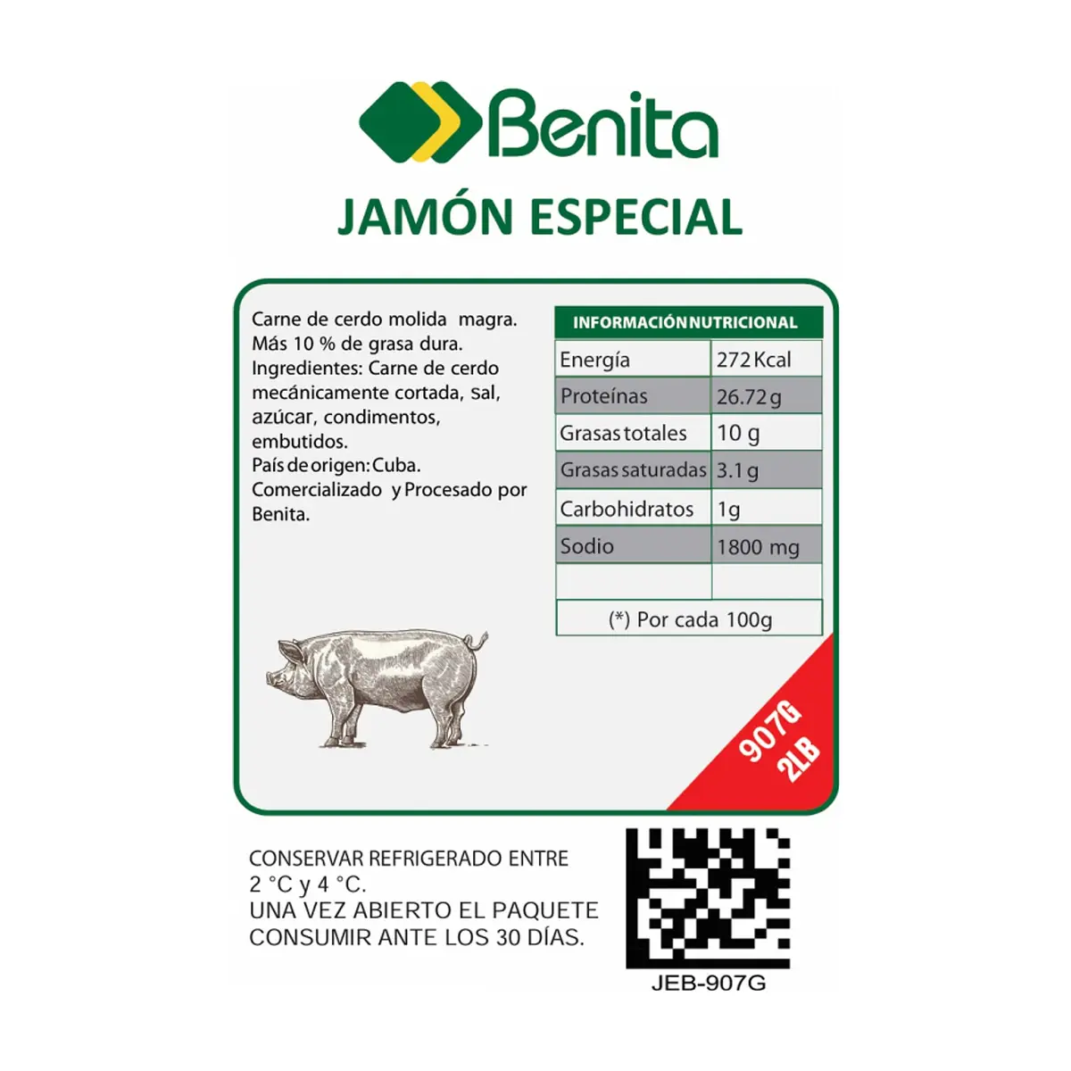 Jamón especial Benita (907 g / 2 lb) - Thumbnail 2