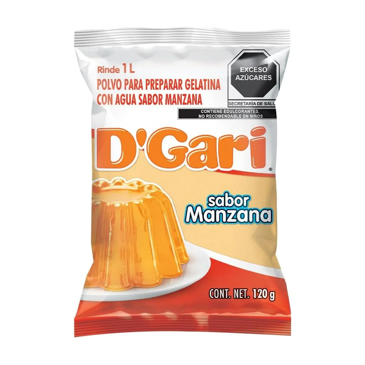Gelatina de sabor manzana D'Gari (120 g / 4.23 oz)