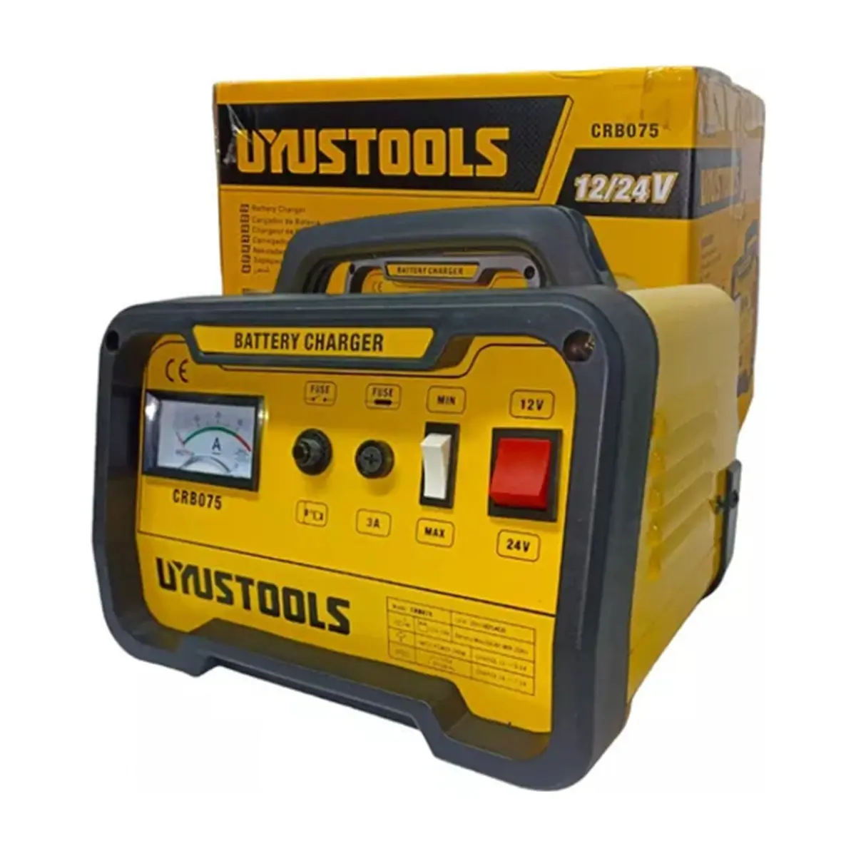 Cargador portátil de batería para motos y carros 12 V / 9.6 A y 24 V / 7.5 A Uyustools CRB075 - Thumbnail 2