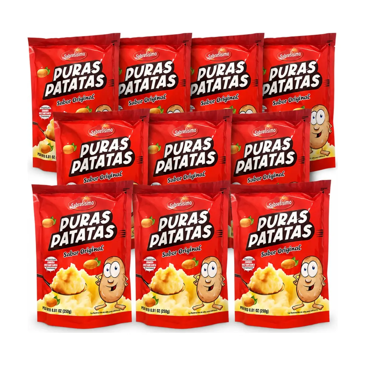 Combo Puré de puras patatas instantáneo Sabrosísimo (10 x 250 g / 8.82 oz)