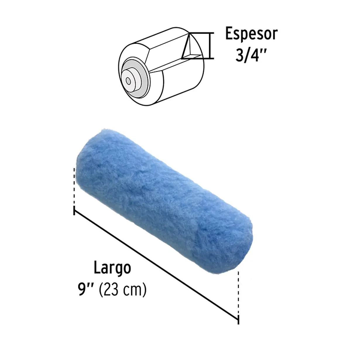 Mota para rodillo de pintar de 3/4" x 9" Covo - Miniatura 3