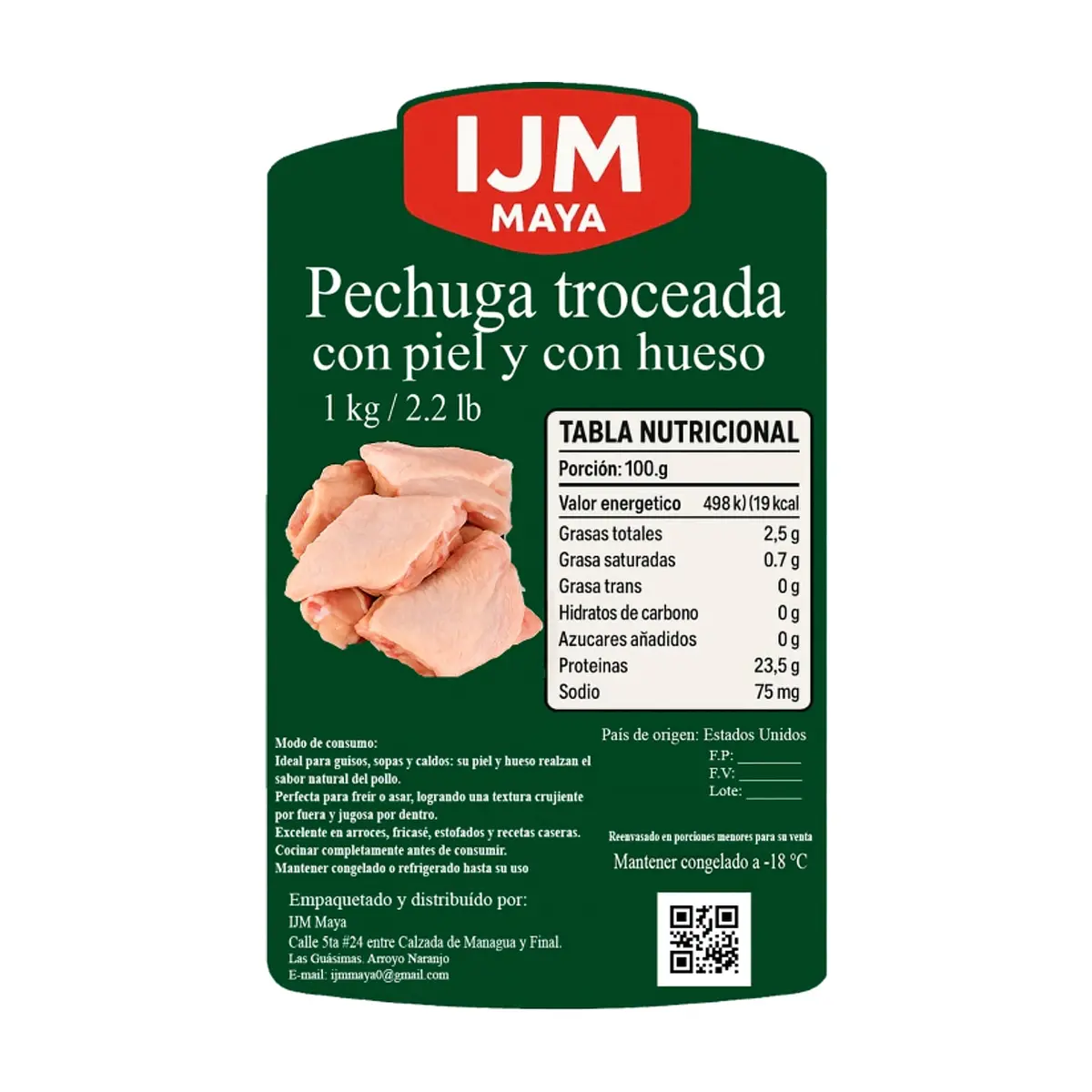 Pechuga troceada con piel y con hueso IJM Maya (1 kg / 2.2 lb) - Thumbnail 4