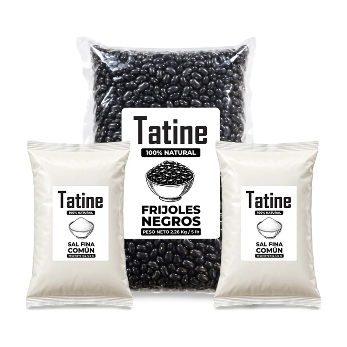 Combo básico Tatine #3: Frijoles negros Tatine + Sal fina común Tatine