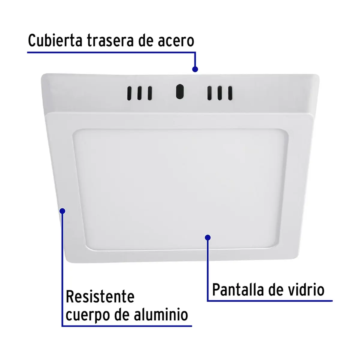 Luminario cuadrado blanco LED 12 W Volteck PLA-211L - Thumbnail 2