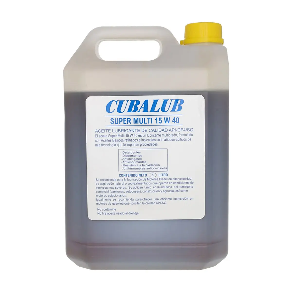 Aceite de motor Super Multi 15W-40 Cubalub (5 L) - Thumbnail 3