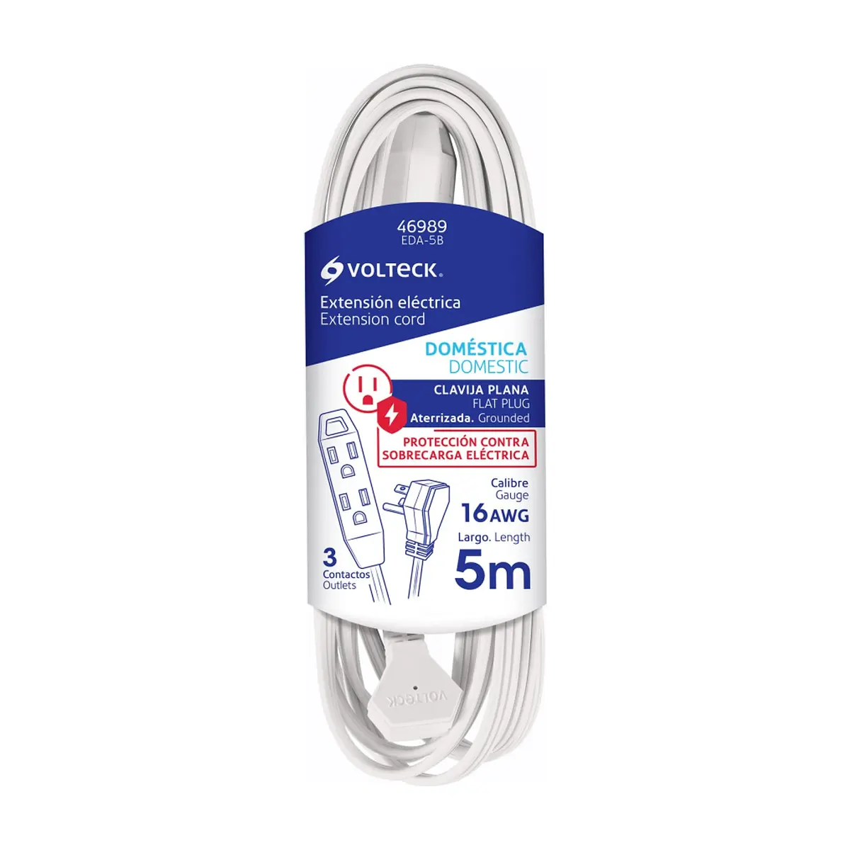 Extensión eléctrica de 5 m Volteck EDA-5B