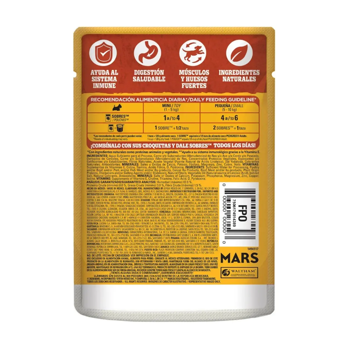 Alimento para perros adultos razas pequeñas res en filetes Pedigree (150 g / 5.29 oz) - Thumbnail 3
