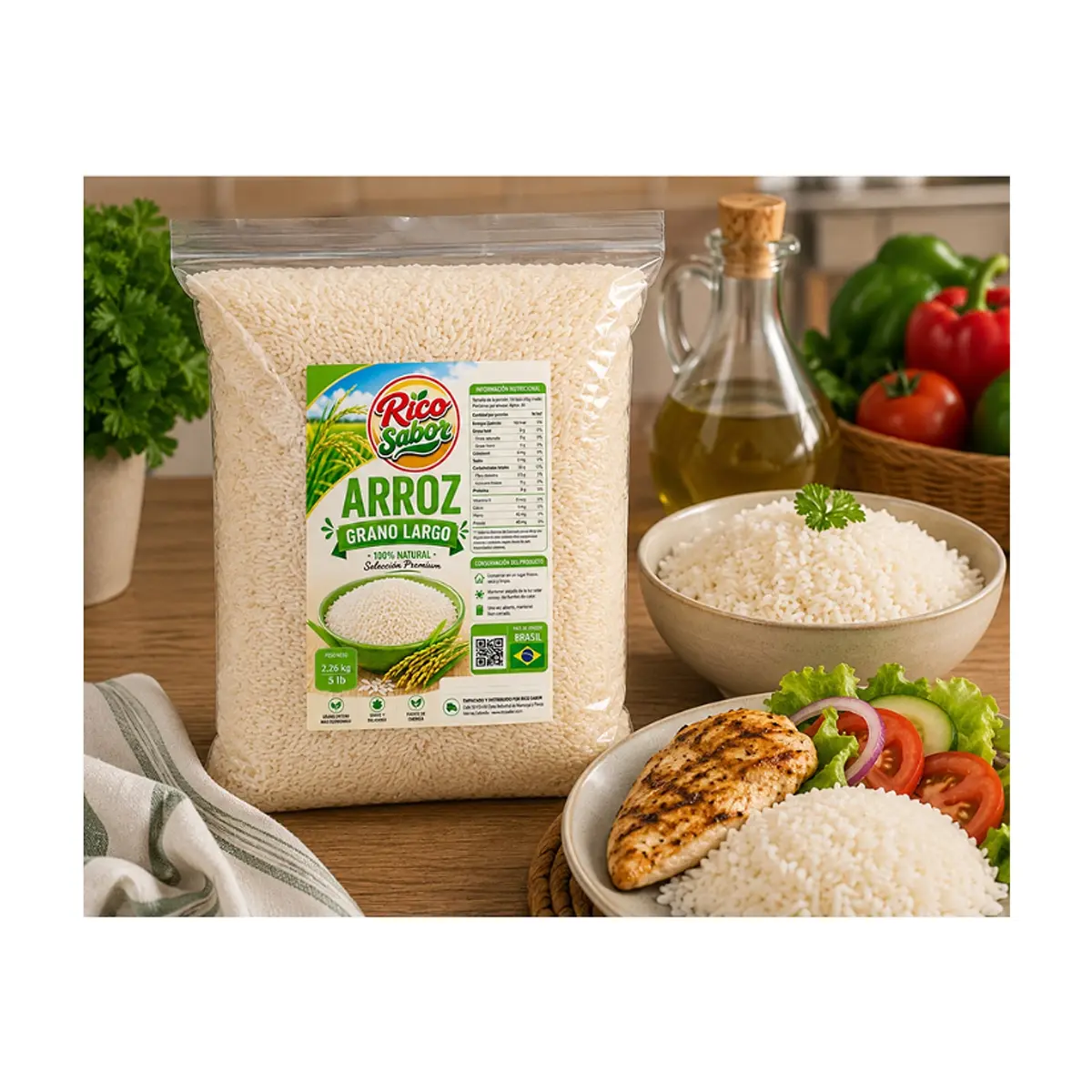 Arroz grano largo Rico Sabor (2.26 kg / 5 lb) - Miniatura 3