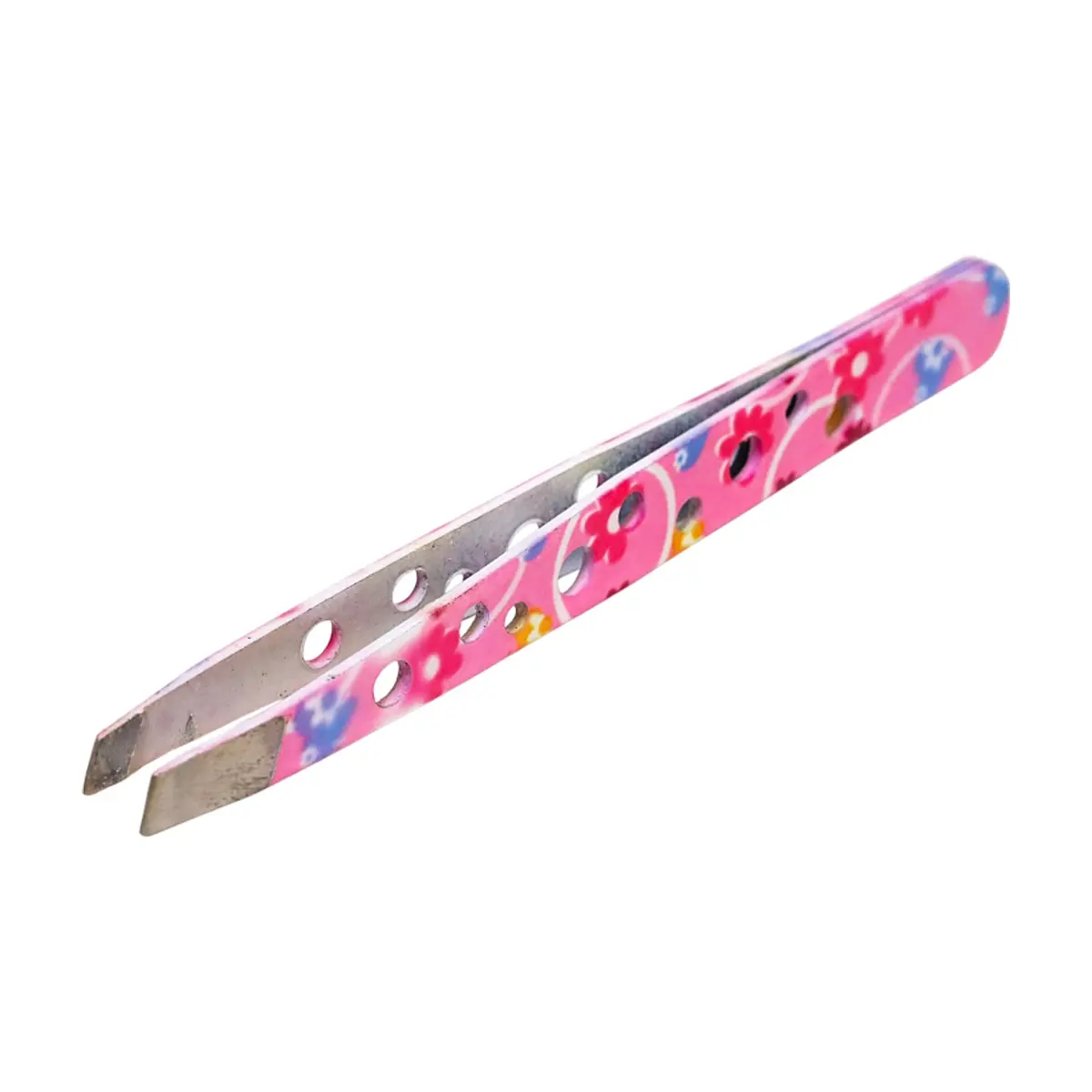 Pinza para cejas - acero inoxidable con diseño estampado y agujeros Beauty Tools - Miniatura 1