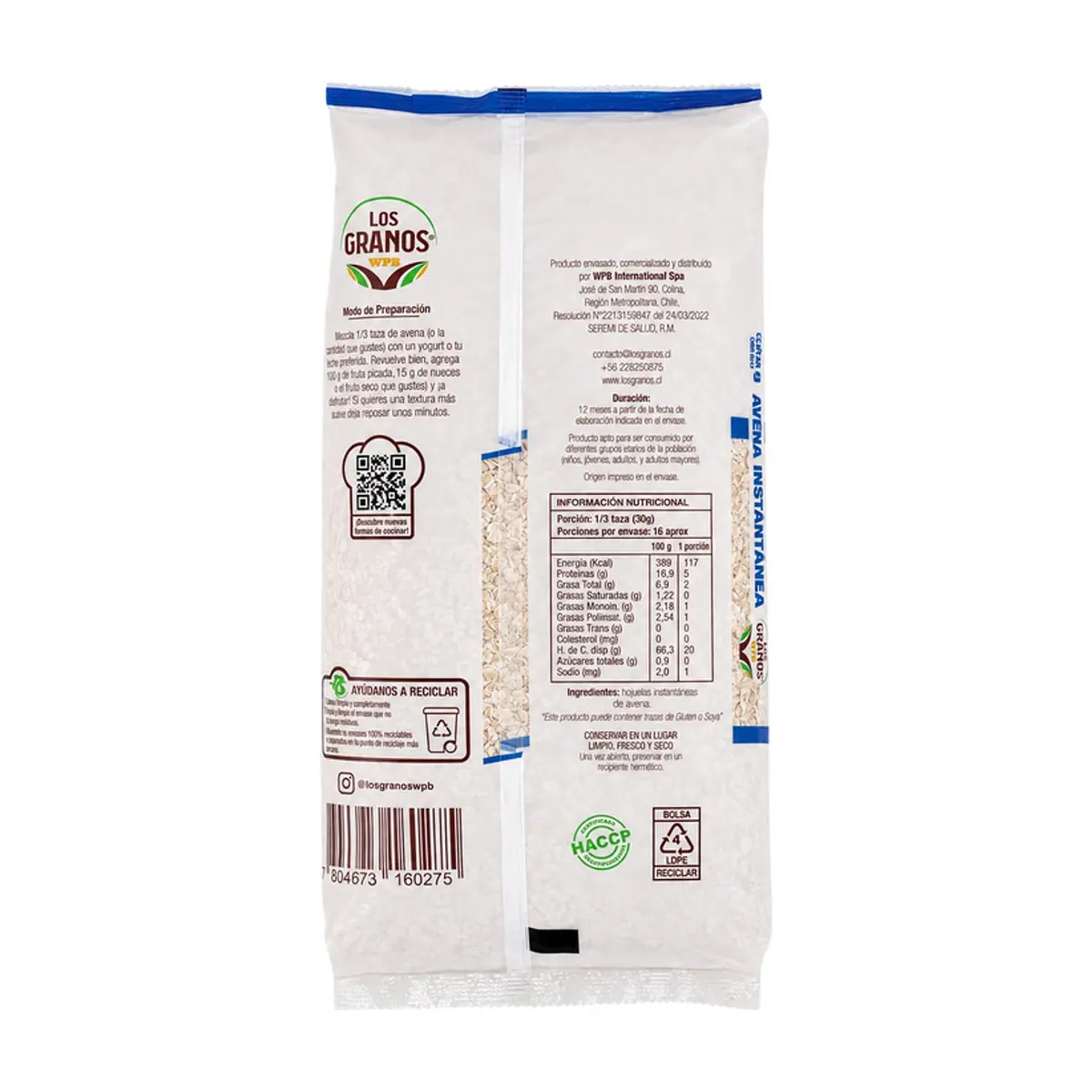 Avena instantánea Los Granos (500 g / 1.1 lb) - Thumbnail 2