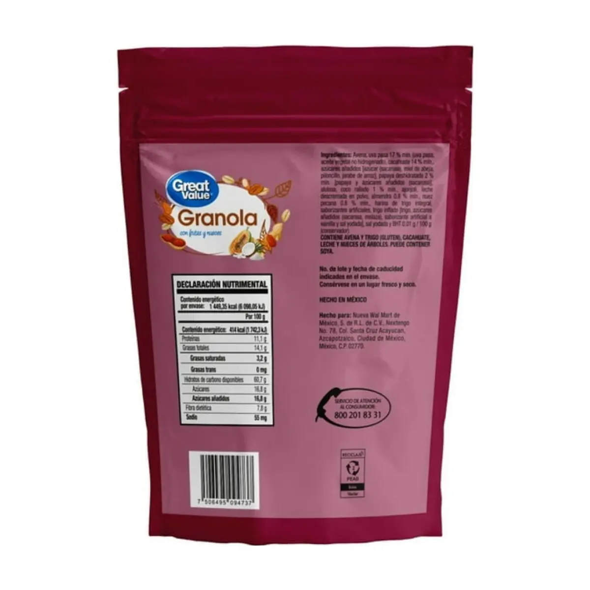 Granola con frutas y nueces Great Value (300 g / 10.58 oz) - Thumbnail 4