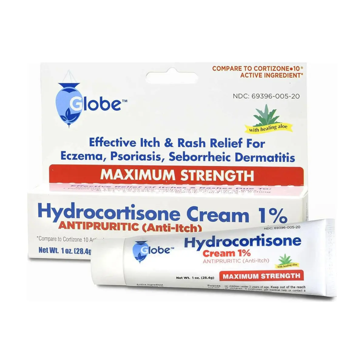 Hidrocortisona en crema 1% Globe (28.4 g / 1 oz)