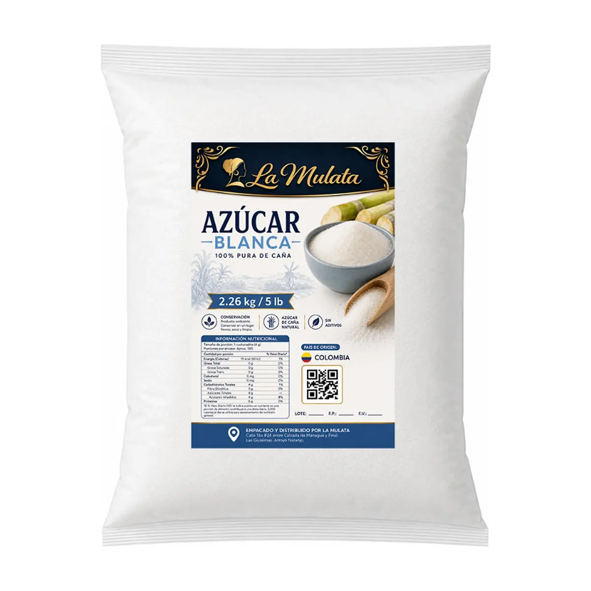 Azúcar blanca La Mulata (2.26 kg / 5 lb) - Miniatura 1