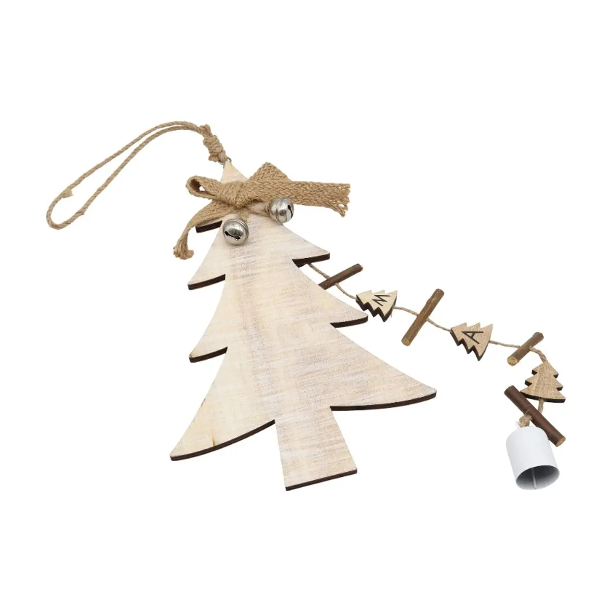 Colgante de madera árbol de navidad con lazo Casa y Menaje - Thumbnail 2
