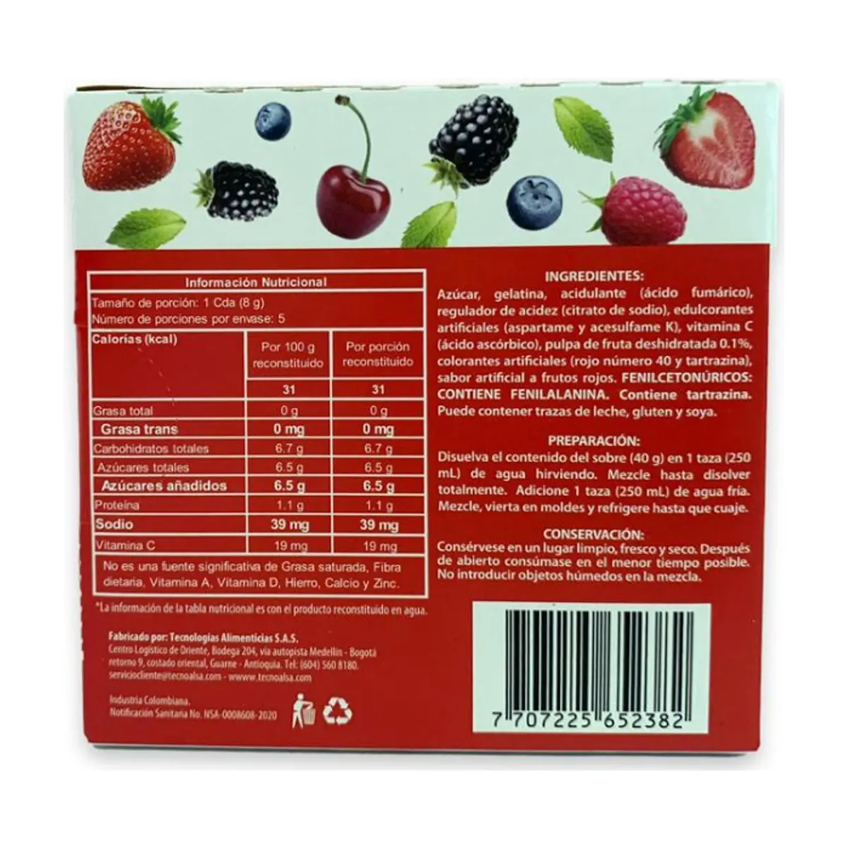 Gelatina sabor a frutos rojos Boom (40 g / 1.4 oz) - Thumbnail 2