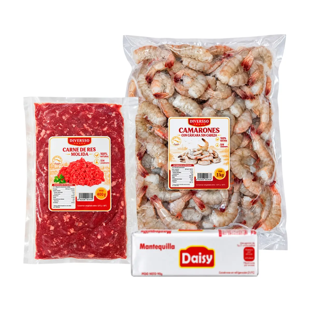 Combo: Camarones + Carne de res molida + Mantequilla - Imagen 1