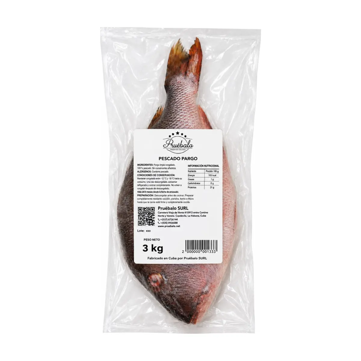 Pargo limpio congelado Pruébalo (3 kg / 6.6 lb) - Thumbnail 4