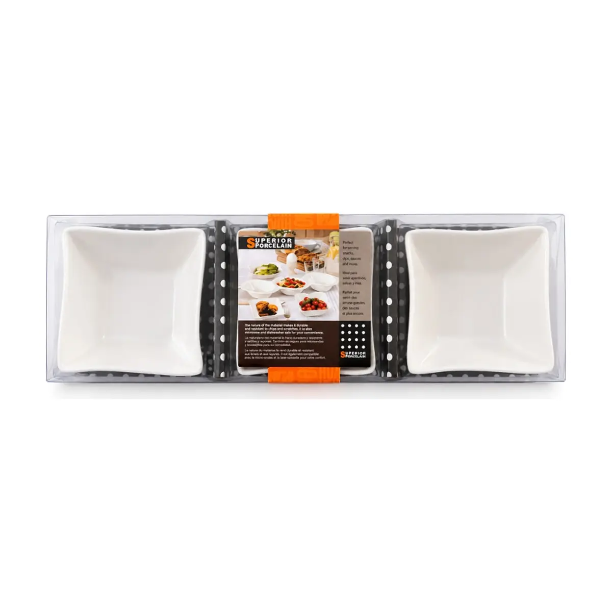 Juego de 3 cuencos de porcelana blancos Superior Porcelain - Miniatura 3