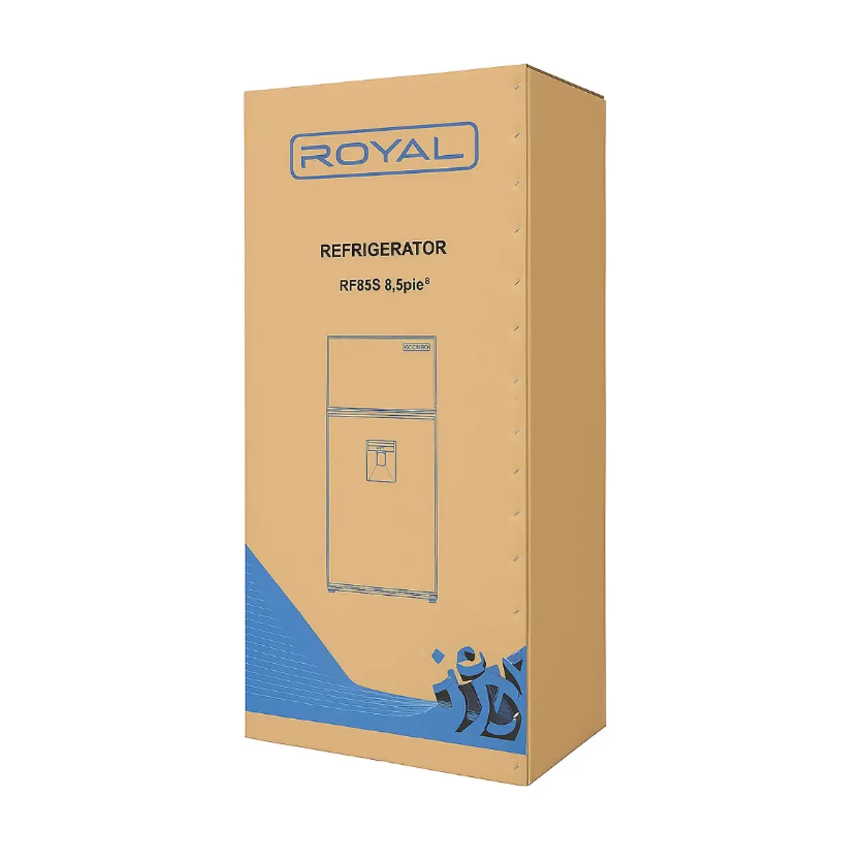 Refrigerador (240 L / 8,5 pies³) de 2 puertas con dispensador de agua, color negro y gris oscuro – Royal RF85S - Thumbnail 4