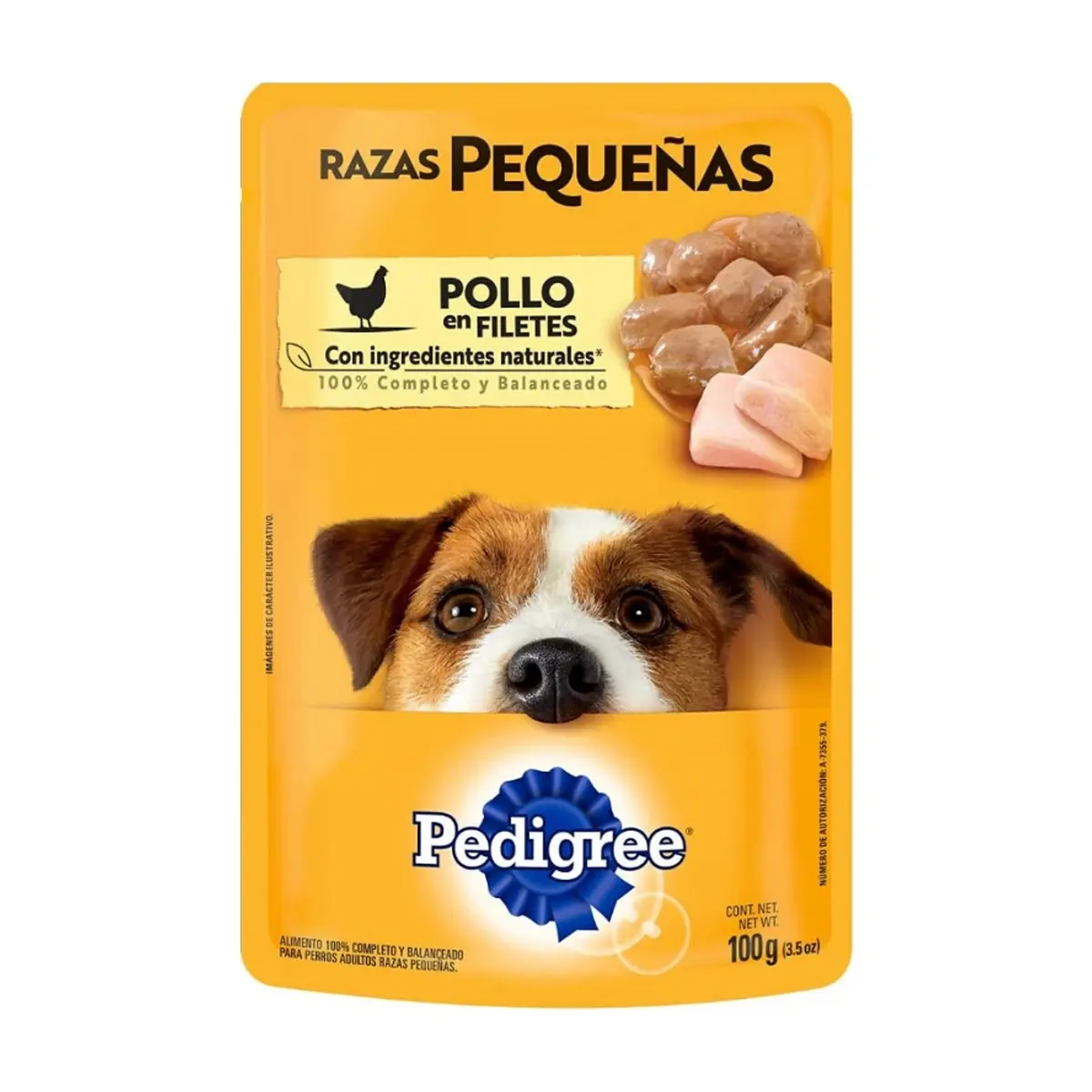Comida para perros razas pequeñas sabor pollo en filete Pedigree (100 g / 3.5 oz)
