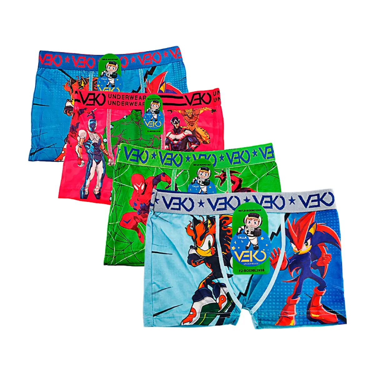 Boxers infantiles con diseño de superhéroe talla L Veko (4 U)