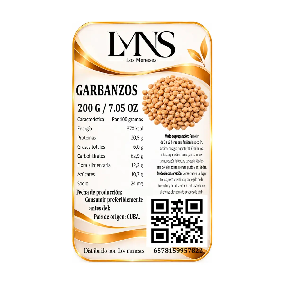 Garbanzos Los Meneses (200 g / 7.05 oz) - Miniatura 3