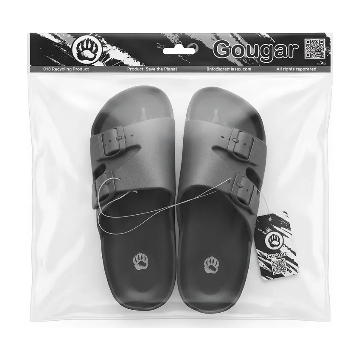 Sandalias de punta abierta con dos hebillas ajustables Gougar (Talla 38) - Miniatura 4