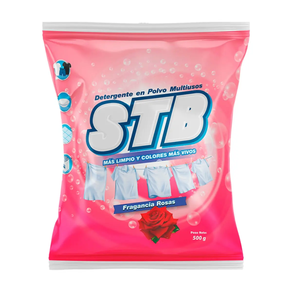 Detergente en polvo multiusos fragancia rosas STB (500 g / 1.1 lb)