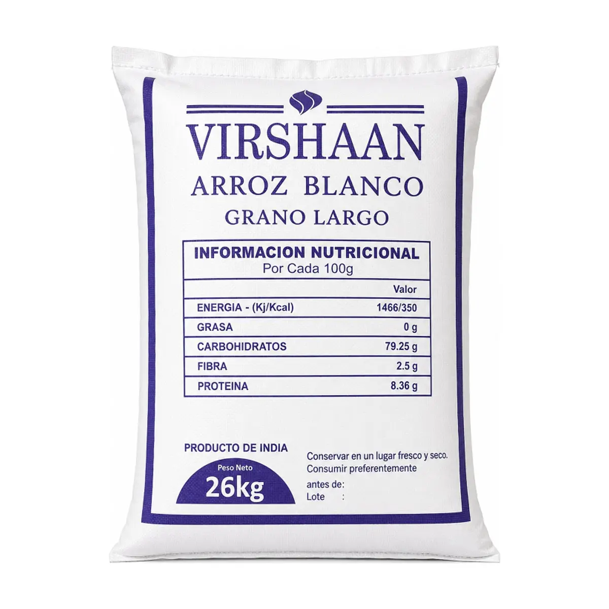 Arroz blanco grano largo Virshaan (26 kg / 57.32 lb) - Miniatura 5
