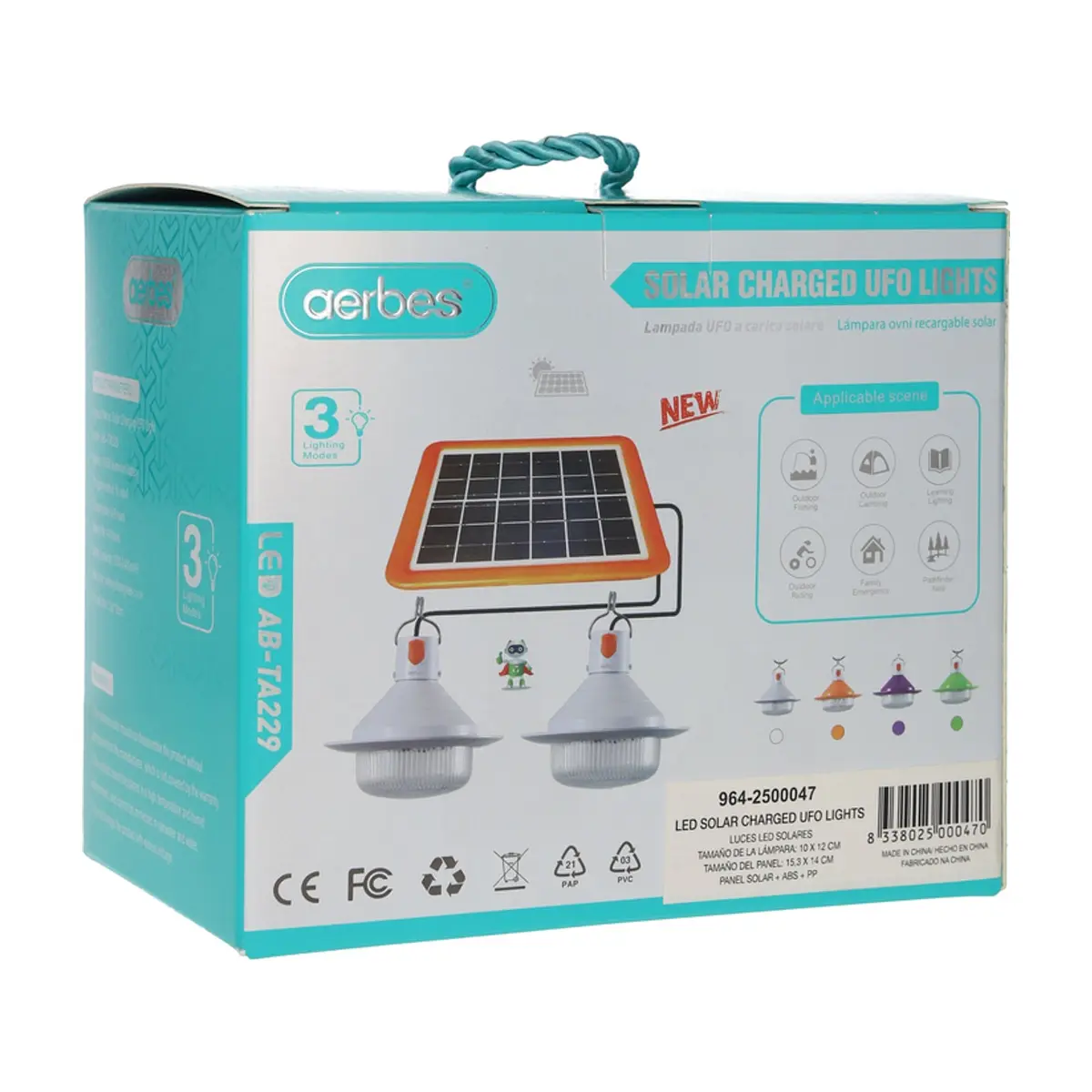 Luz led de carga solar Aerbes AB-TA229 - Thumbnail 2