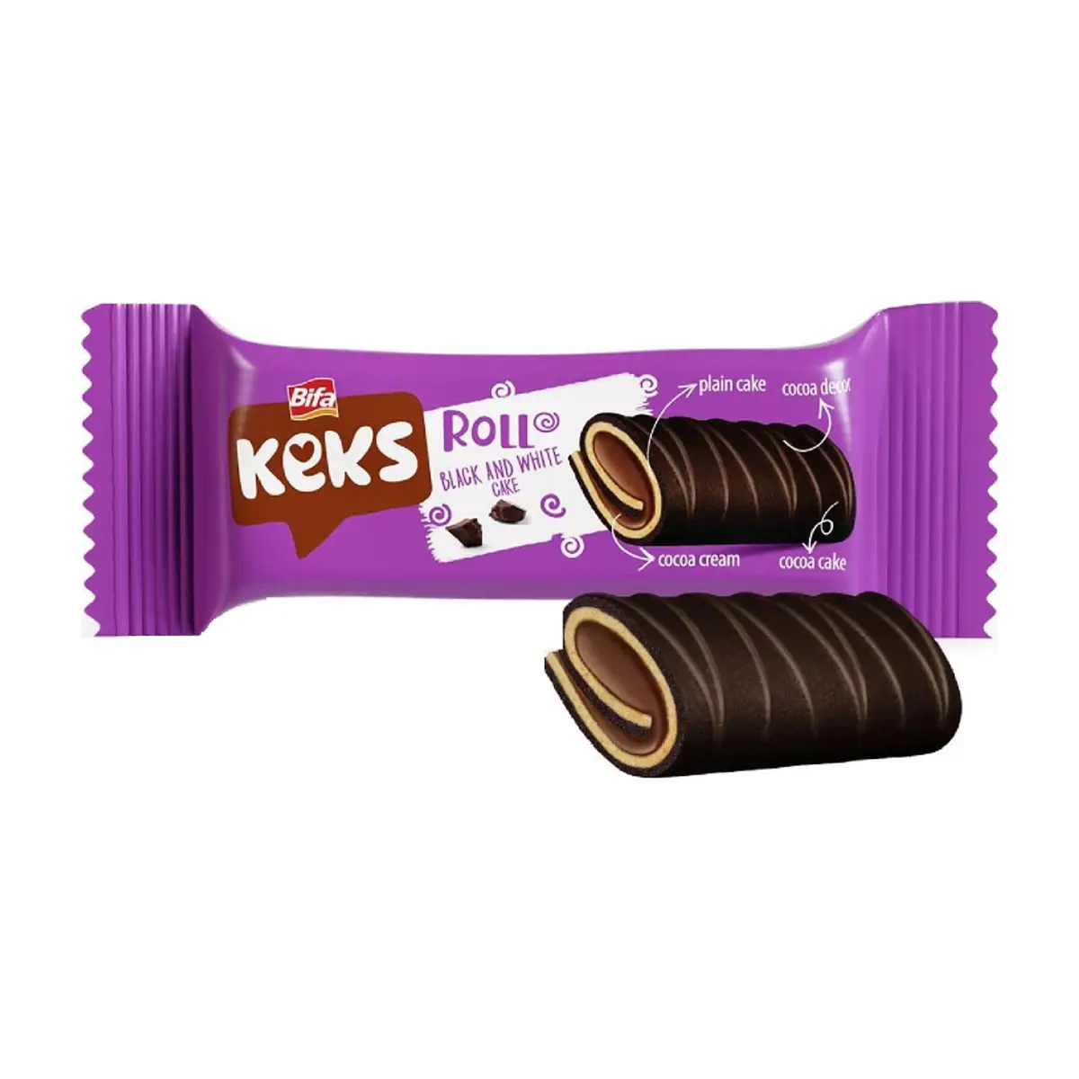 Pastelito enrollado con crema de cacao Keks Bifa (50 g / 1.76 oz)