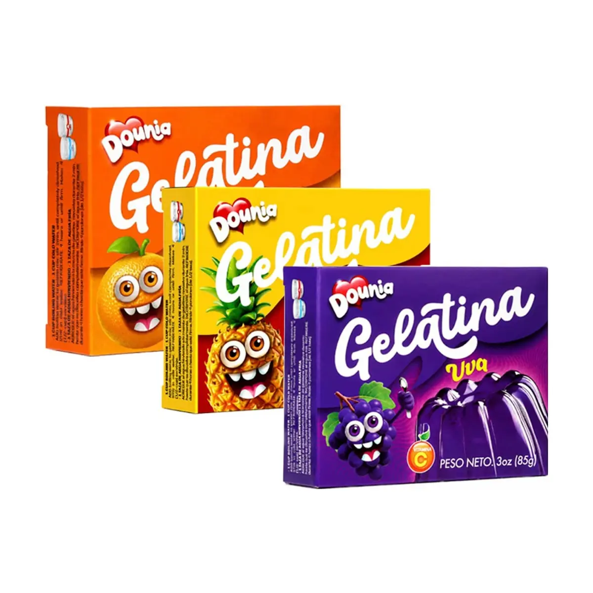Combo Gelatinas Trio Frutal- Uva, Naranja y Piña - Miniatura 1
