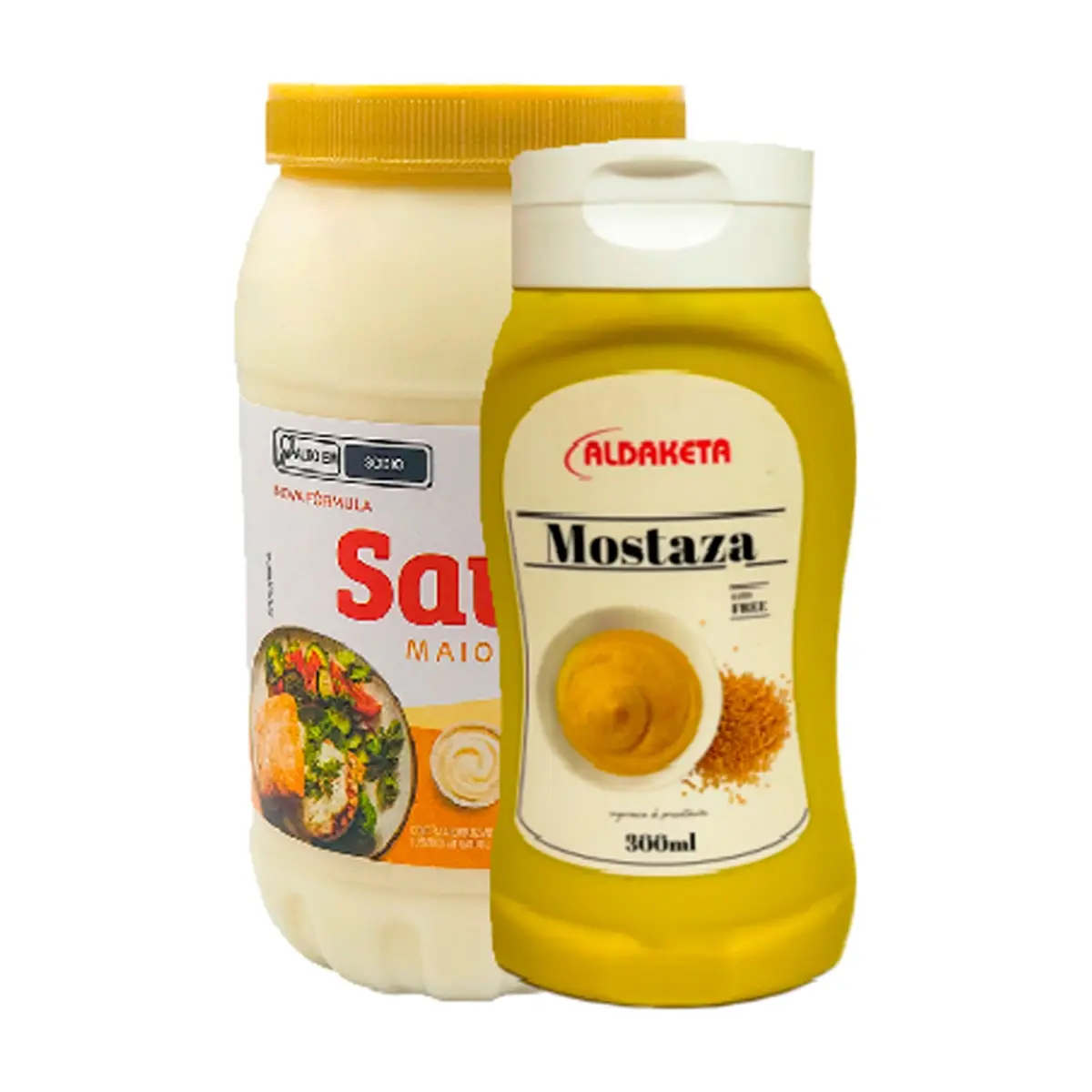Mostaza Aldaketa (300 g / 10.5 oz) + Mayonesa Saude (483 ml) - Imagen 1