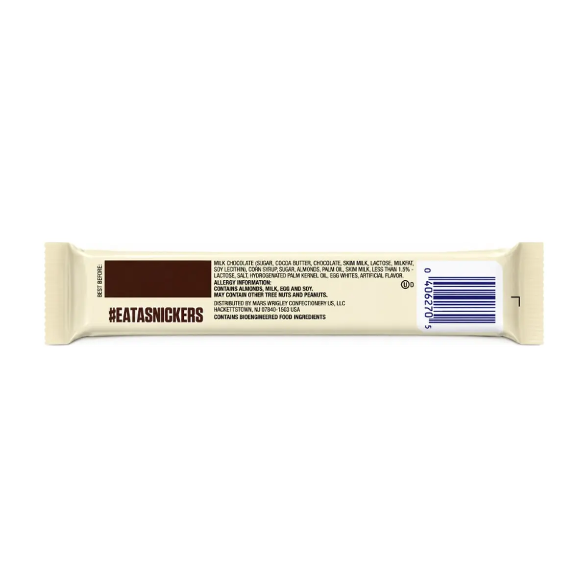 Barra de chocolate con leche rellena de caramelo y almendras Snickers (91.6 g / 3.23 oz) - Thumbnail 3