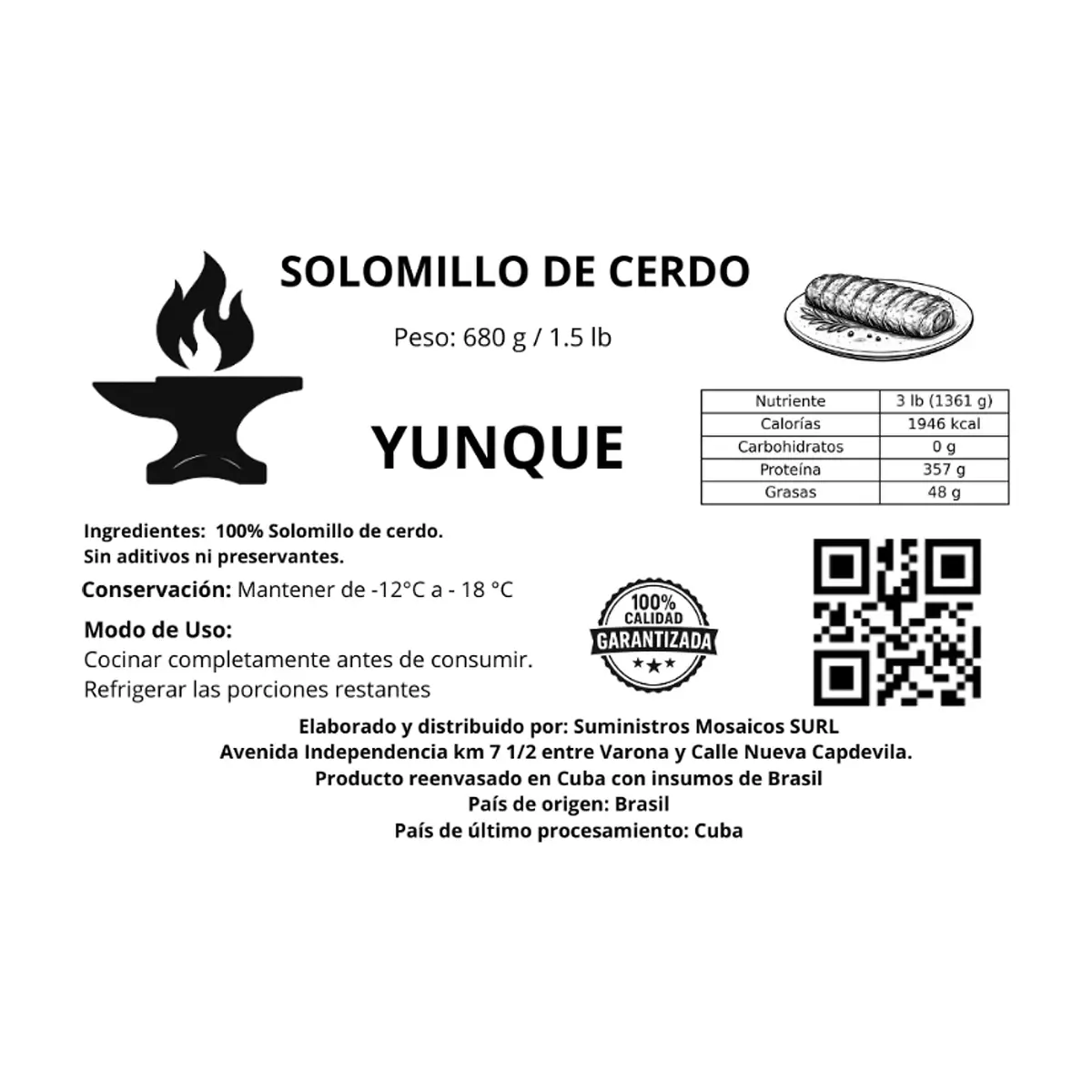 Solomillo de cerdo Yunque (680 g / 1.5 lb) - Thumbnail 3