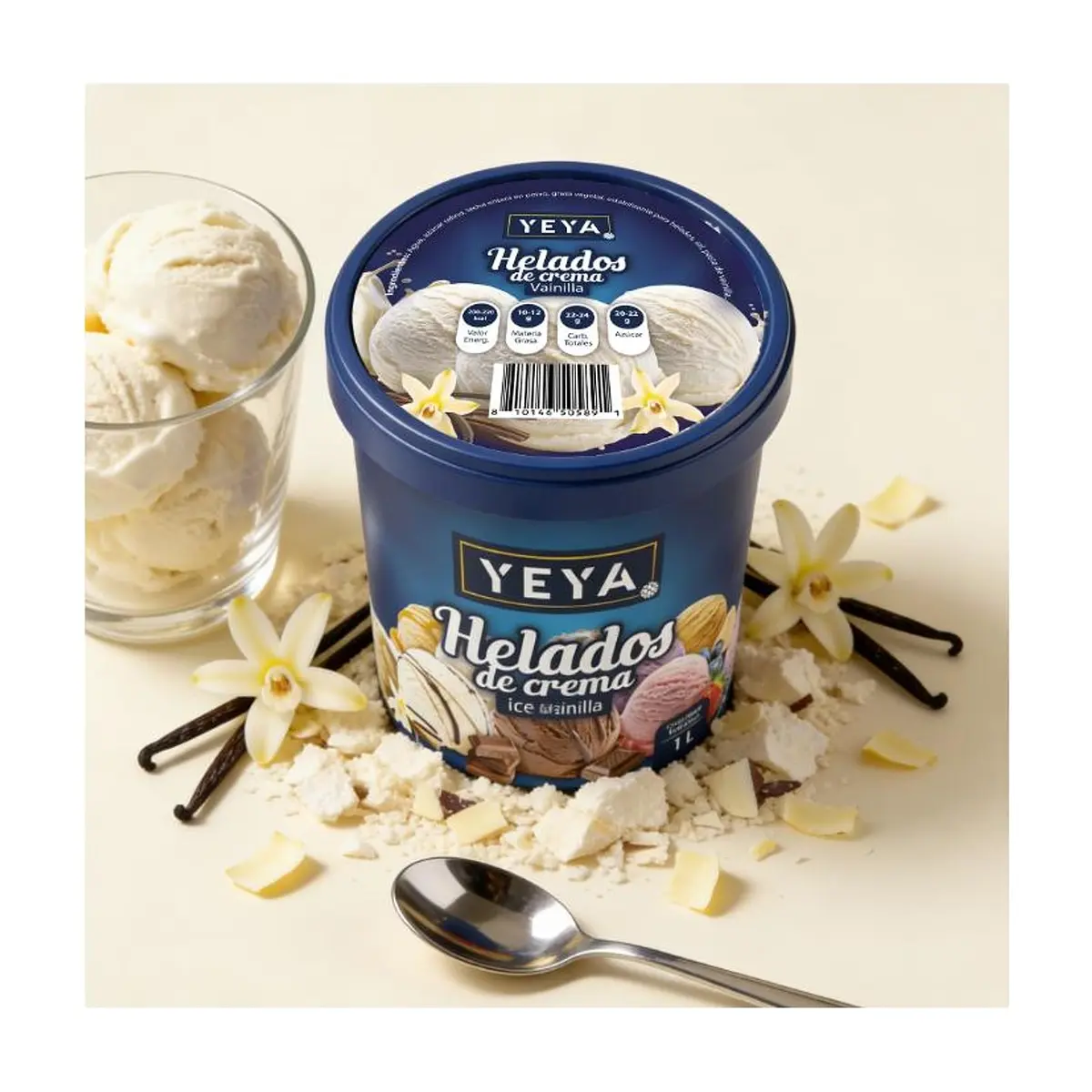 Helado de crema sabor a vainilla (1 L) - Thumbnail 4