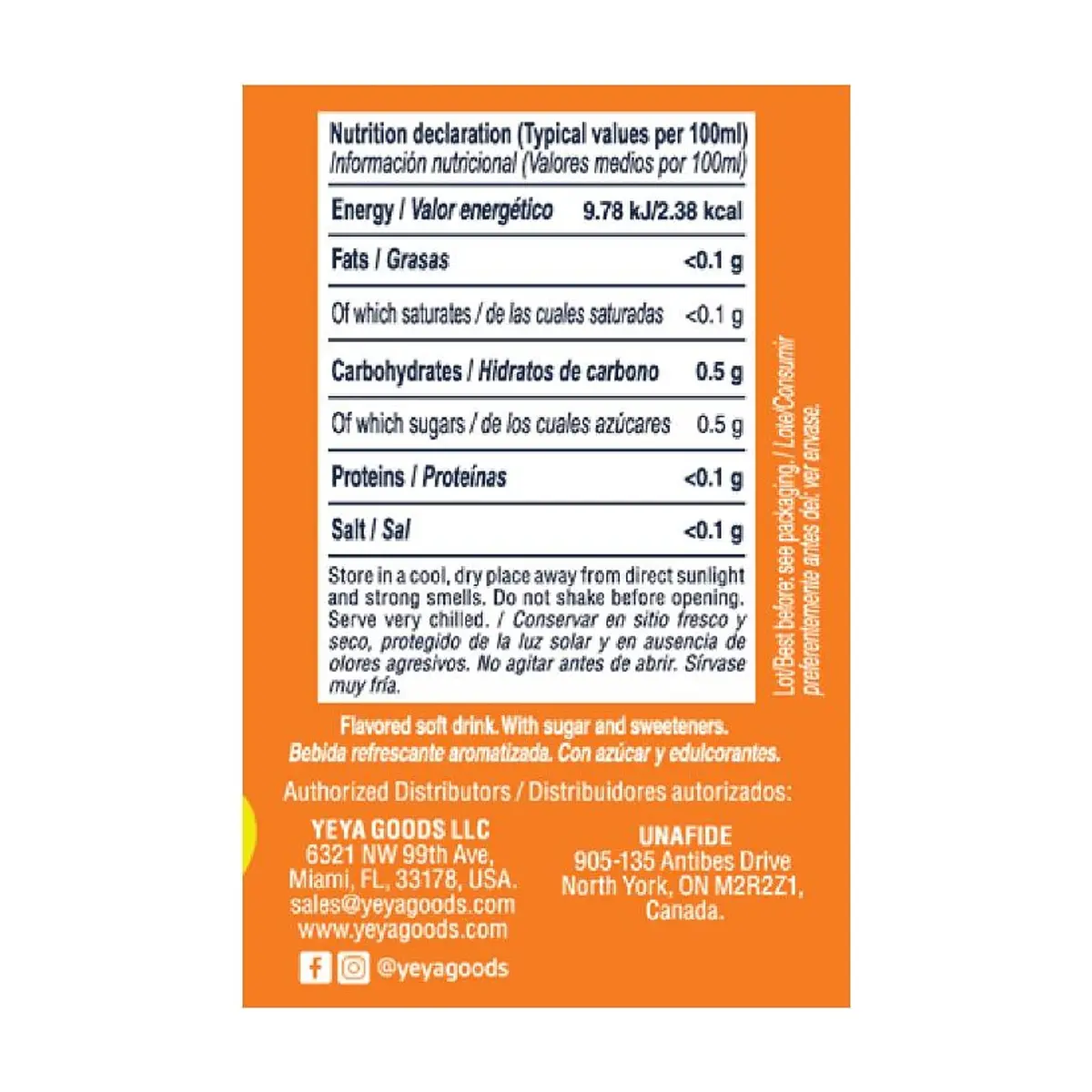 Refresco gaseado de naranja YEYA (1.5 L / 50.7 fl oz) - Thumbnail 3