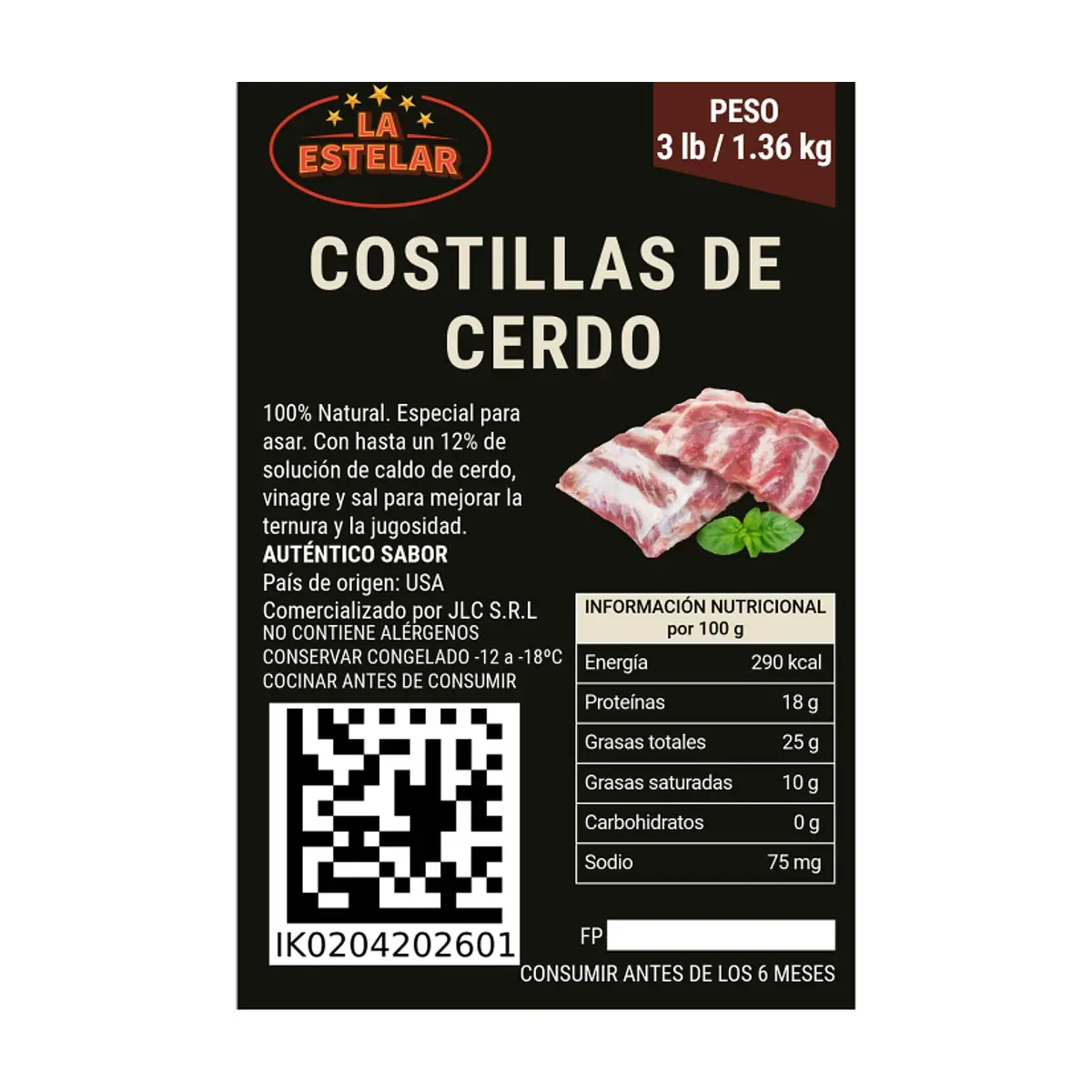 Costillas de cerdo La Estelar (1.36 kg / 3 lb) - Thumbnail 2