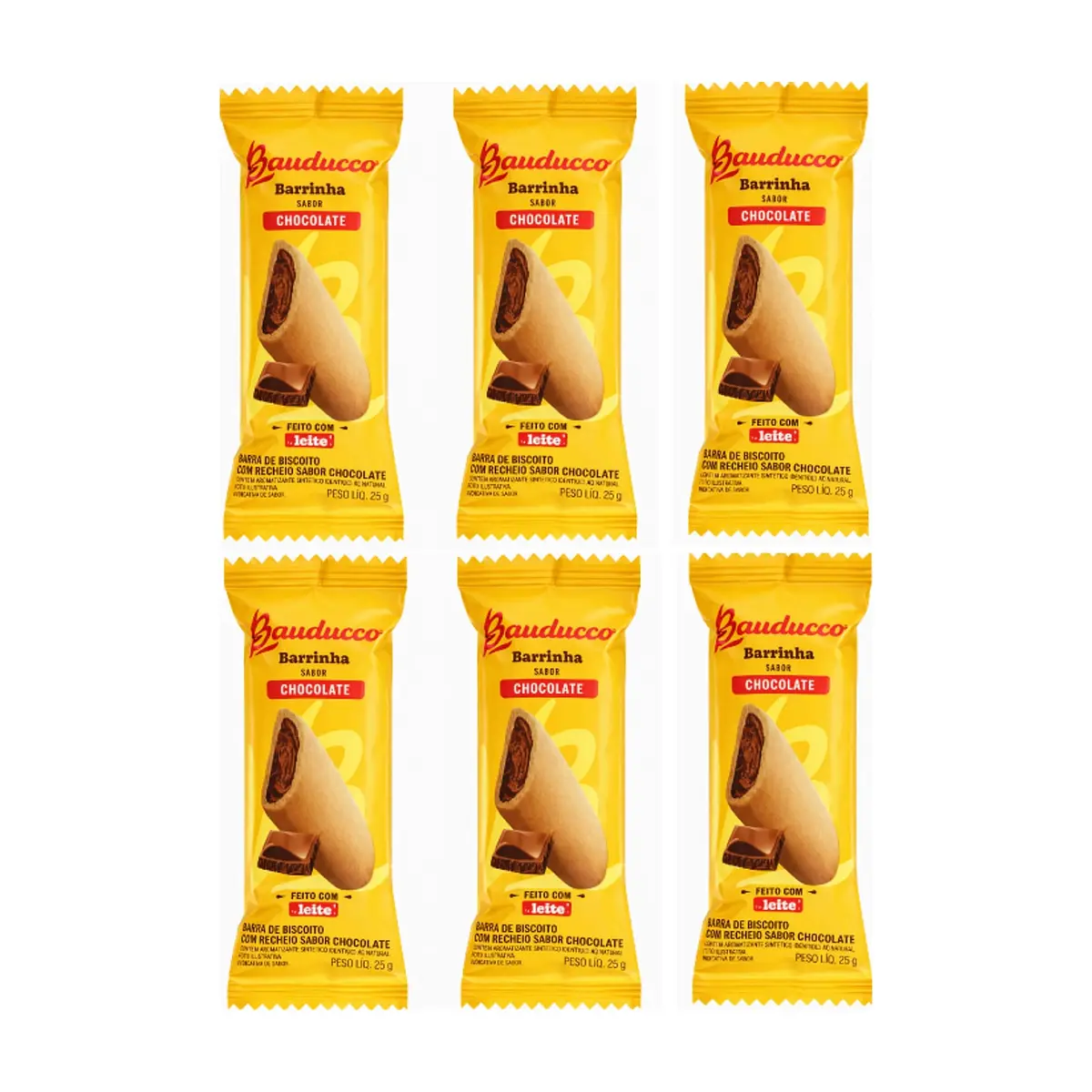 Bizcocho con relleno sabor a chocolate Bauducco (6 x 25 g)
