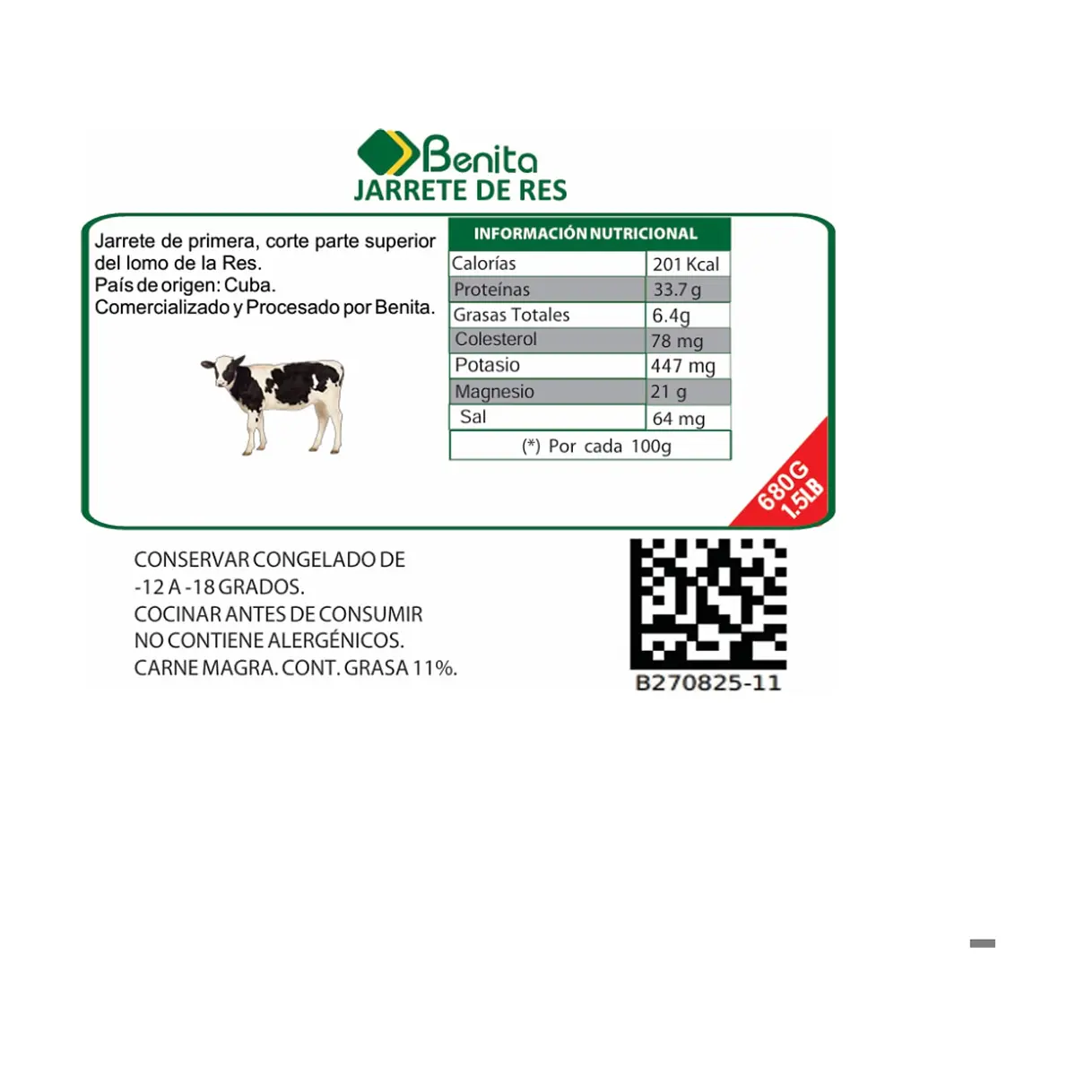Jarrete de res Benita (680 g / 1.5 lb) - Miniatura 3