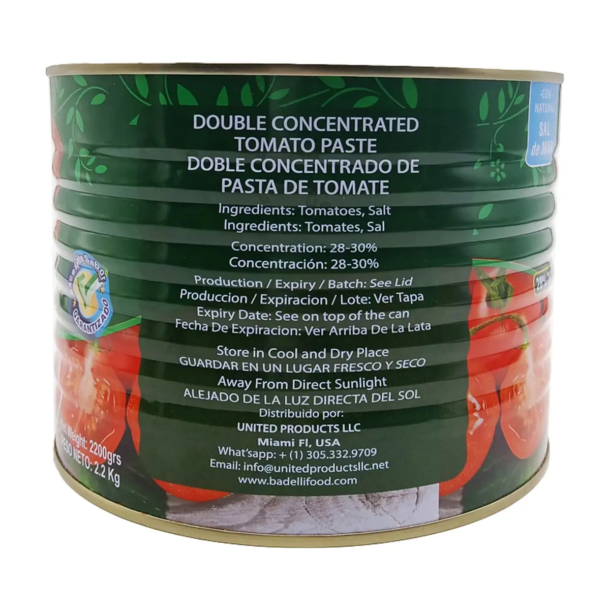 Pasta de tomate Badelli (2.2 kg / 4.85 lb) - Thumbnail 2