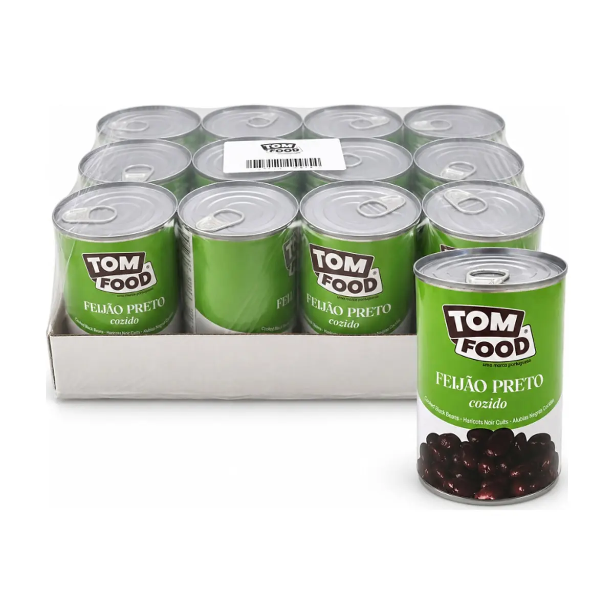 Frijoles negros cocidos Tom Food (12 x 425 g / 15 oz)