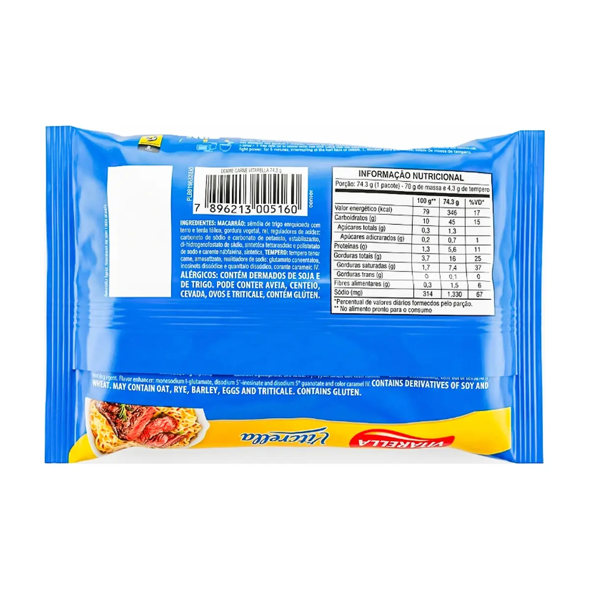 Sopa de fideos instantánea sabor a res Vitarella (74.3 g / 2.62 oz) - Thumbnail 2