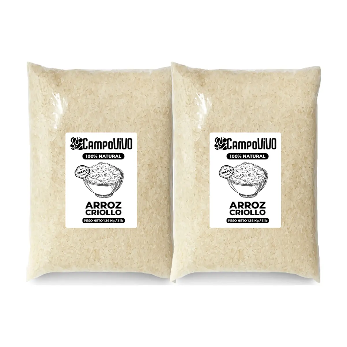Arroz criollo Campo Vivo (2 x 1.36 kg / 3 lb)