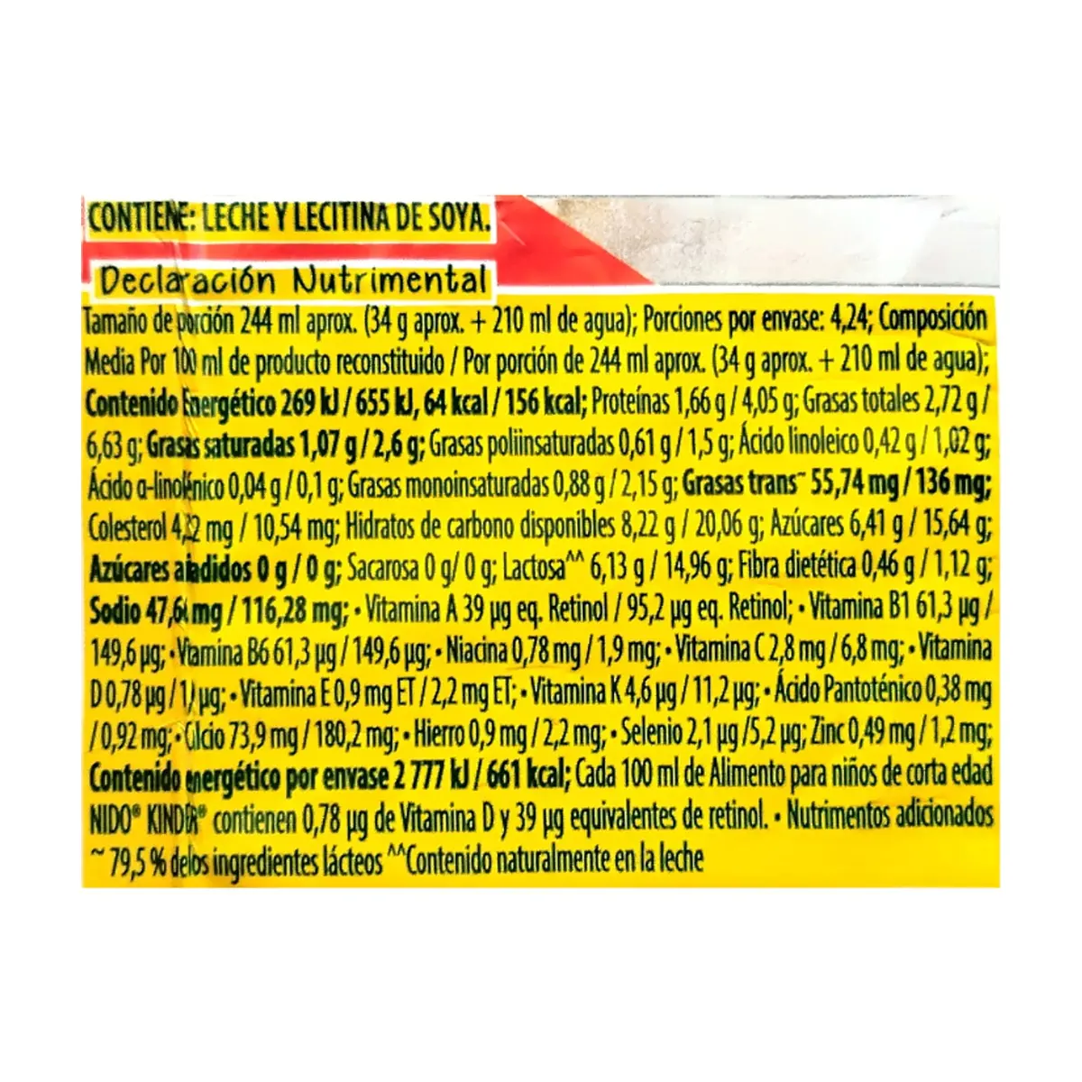 Alimento fortificado a base de leche para niños de 1 a 3 años Nestlé Nido (144 g / 5.07 oz) - Thumbnail 10