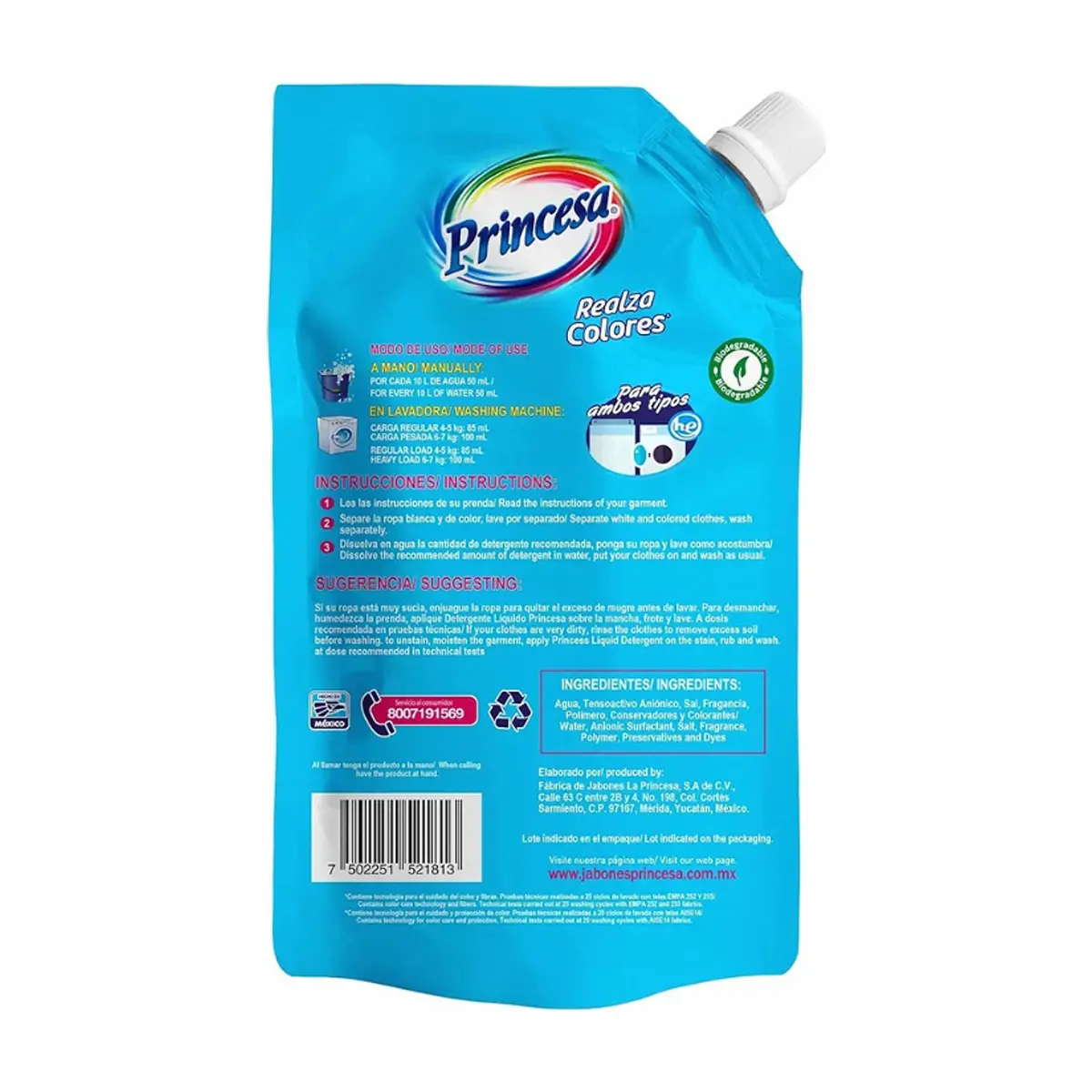 Detergente liquido Princesa (805 ml) - Thumbnail 2