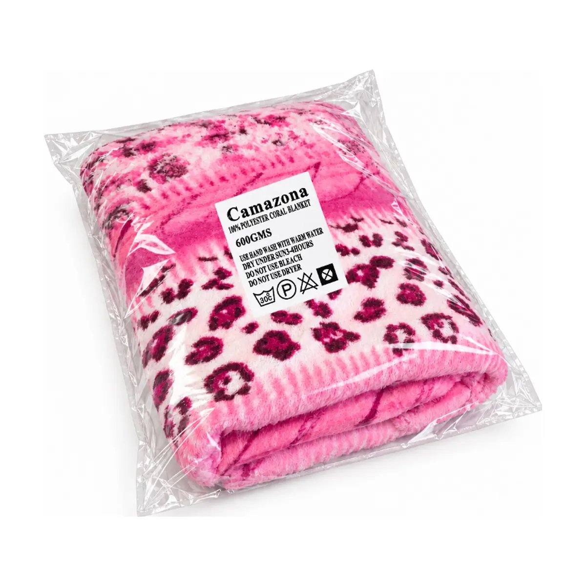 Colcha camera antialérgica rosada con estampado de leopardo 150 x 200 cm Camazona - Miniatura 3